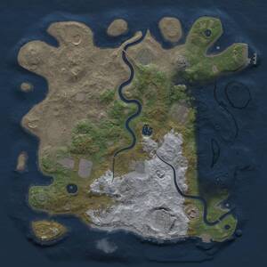 Thumbnail Rust Map: Procedural Map, Size: 3750, Seed: 916157105, 17 Monuments