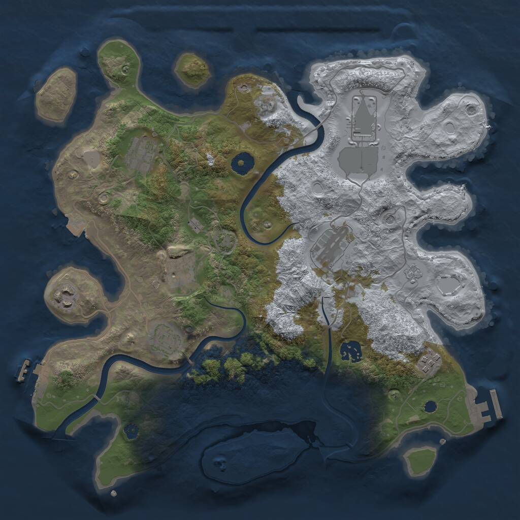 Rust Map: Procedural Map, Size: 3500, Seed: 1121311938, 14 Monuments