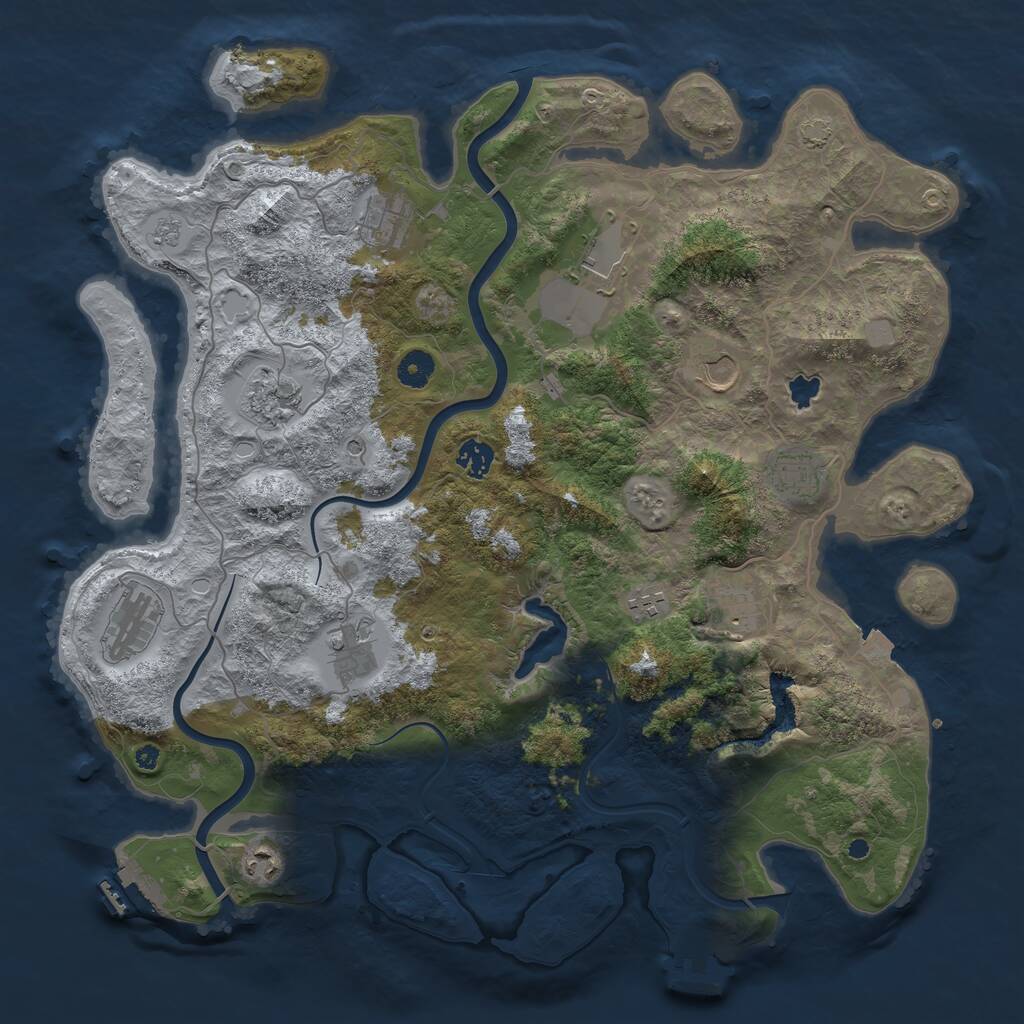 Rust Map: Procedural Map, Size: 4200, Seed: 1644609976, 17 Monuments