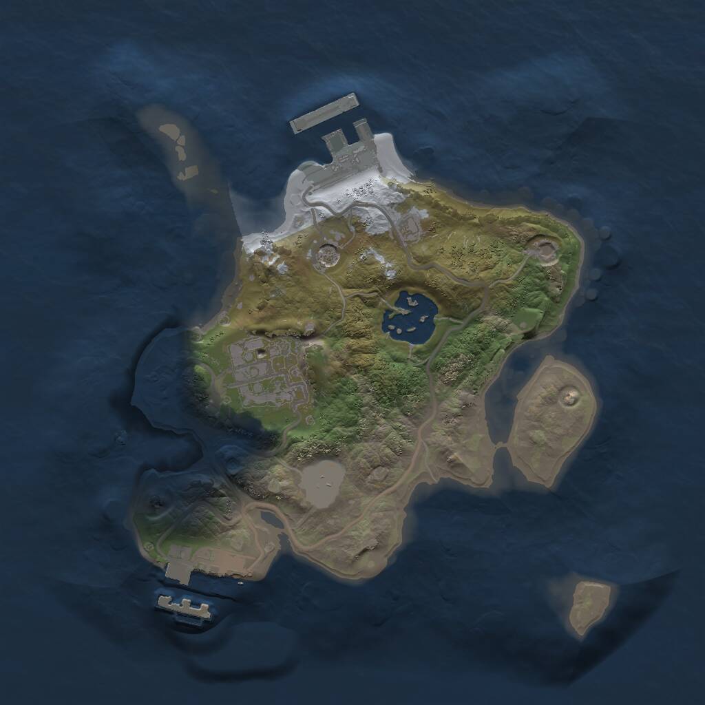 Rust Map: Procedural Map, Size: 2000, Seed: 37317, 6 Monuments