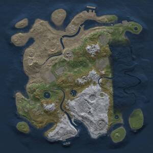 Thumbnail Rust Map: Procedural Map, Size: 3500, Seed: 1331356682, 15 Monuments