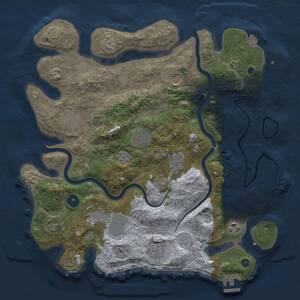 Thumbnail Rust Map: Procedural Map, Size: 3700, Seed: 667590845, 15 Monuments