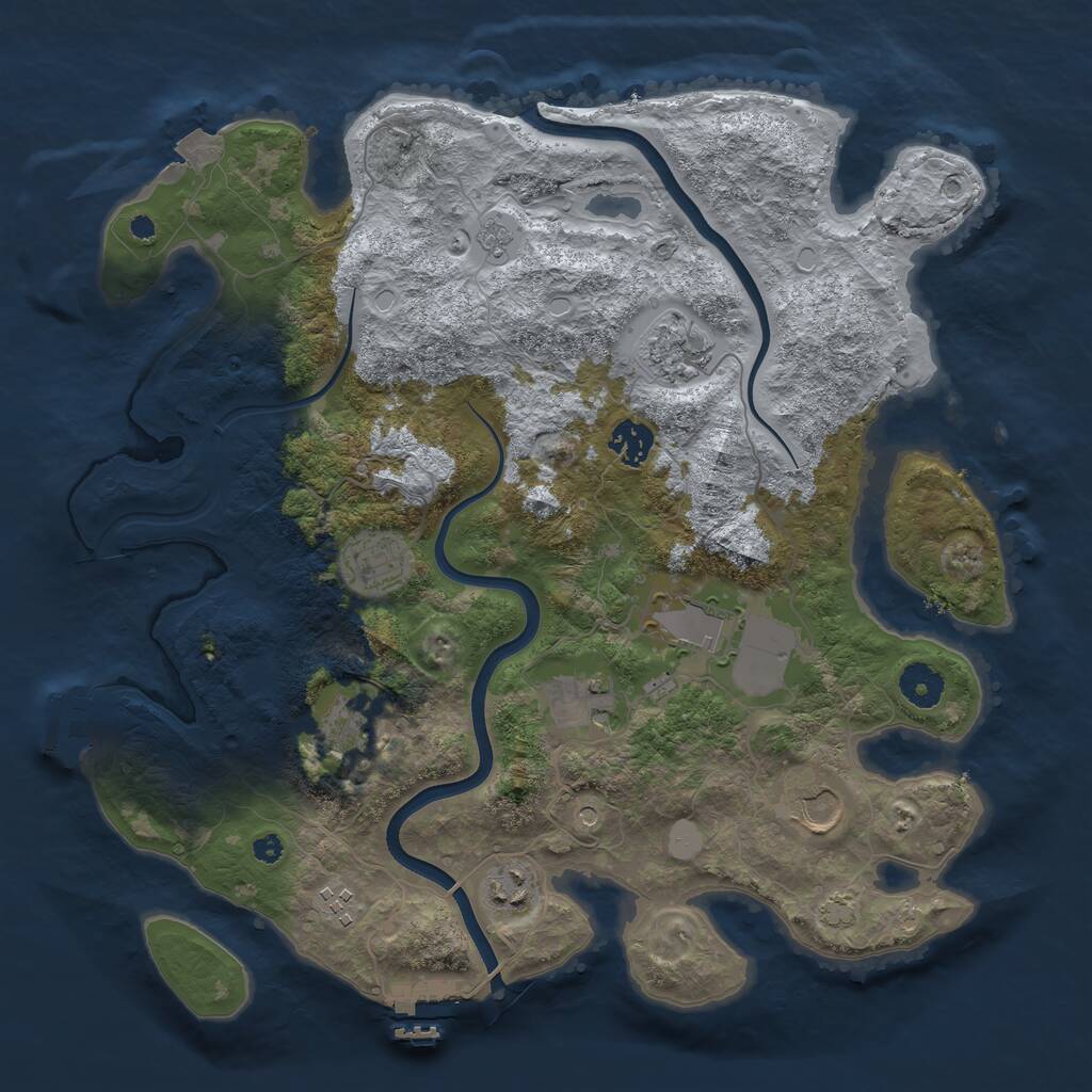 Rust Map: Procedural Map, Size: 3750, Seed: 1593753166, 15 Monuments