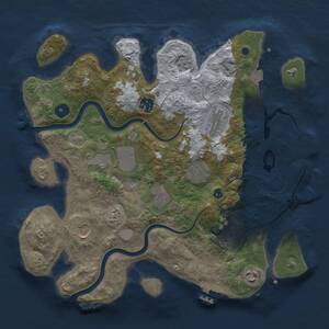 Thumbnail Rust Map: Procedural Map, Size: 3500, Seed: 1696329491, 15 Monuments