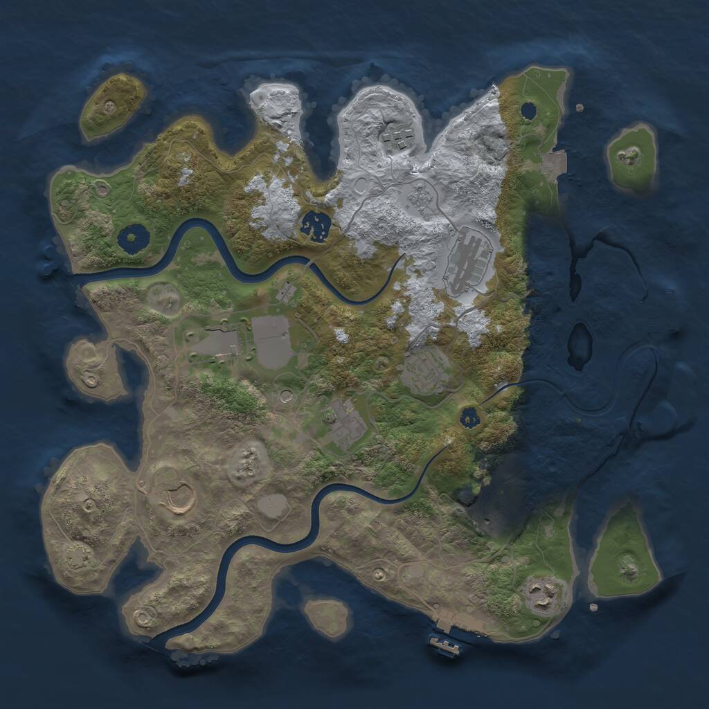 Rust Map: Procedural Map, Size: 3500, Seed: 1696329491, 15 Monuments