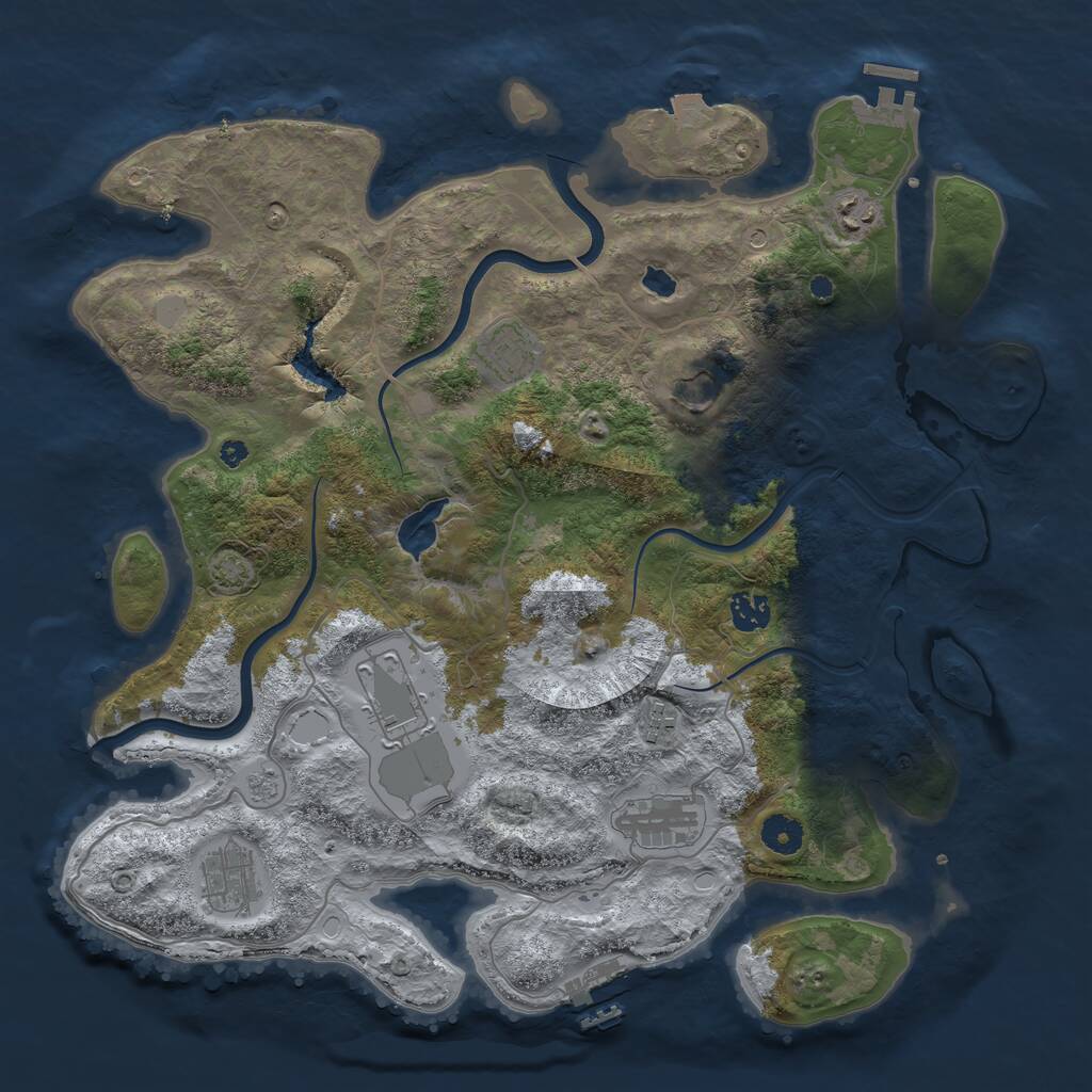 Rust Map: Procedural Map, Size: 4000, Seed: 1448359934, 14 Monuments