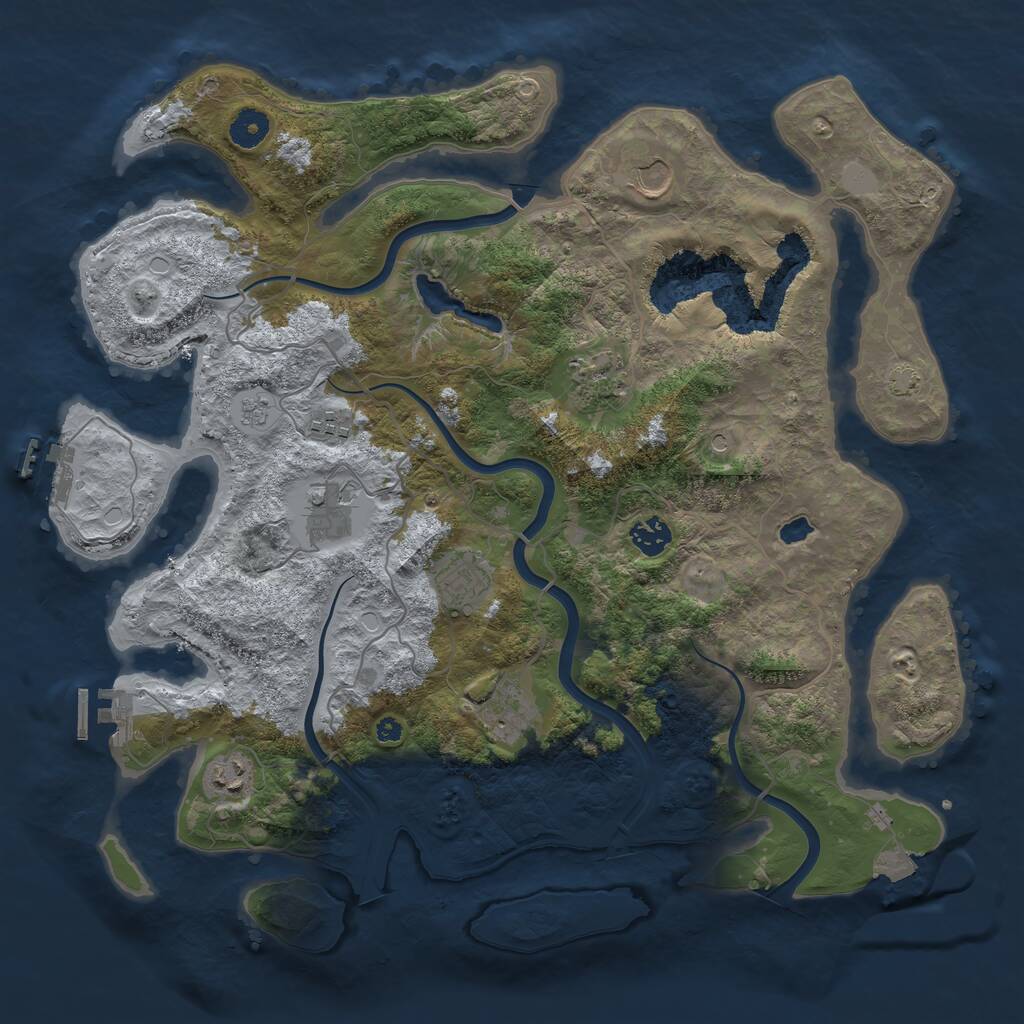 Rust Map: Procedural Map, Size: 4000, Seed: 612836133, 14 Monuments