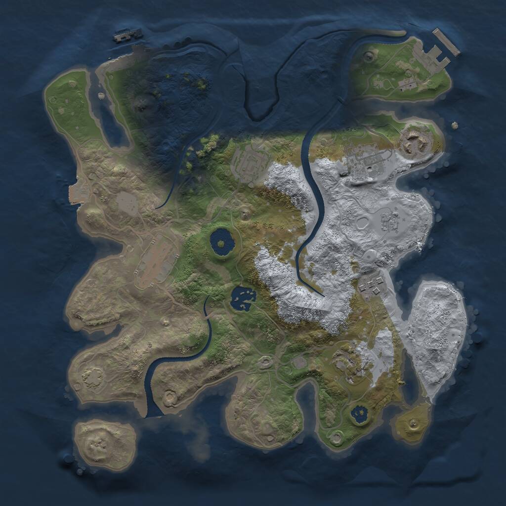 Rust Map: Procedural Map, Size: 3000, Seed: 1670950338, 12 Monuments