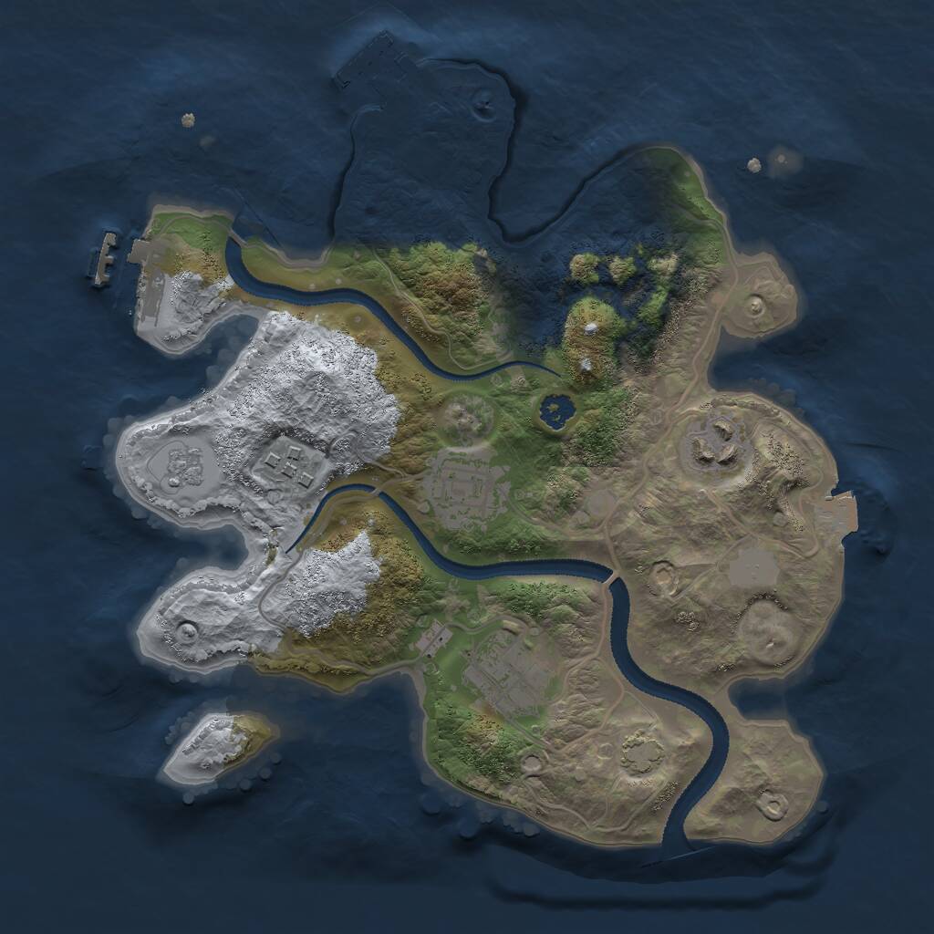 Rust Map: Procedural Map, Size: 2700, Seed: 1780056113, 9 Monuments