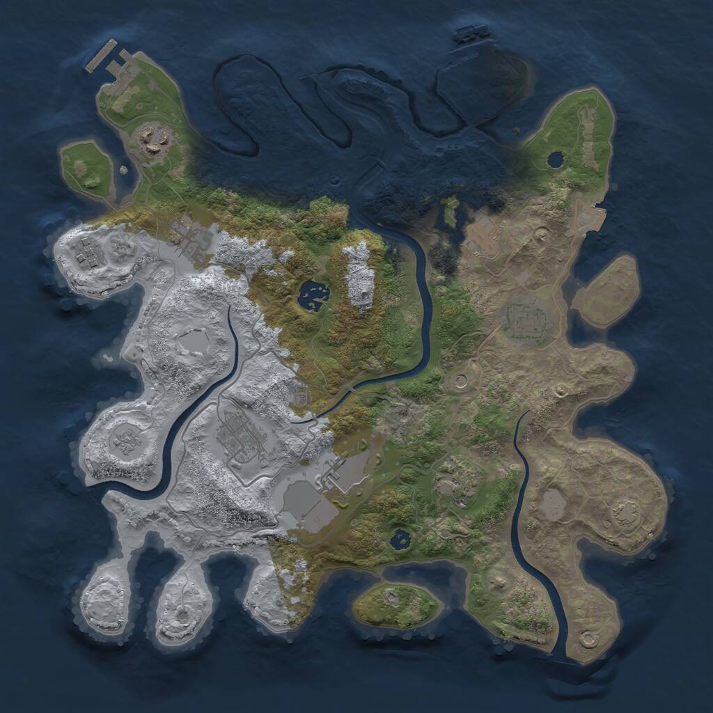 Rust Map: Procedural Map, Size: 3500, Seed: 2029207126, 15 Monuments