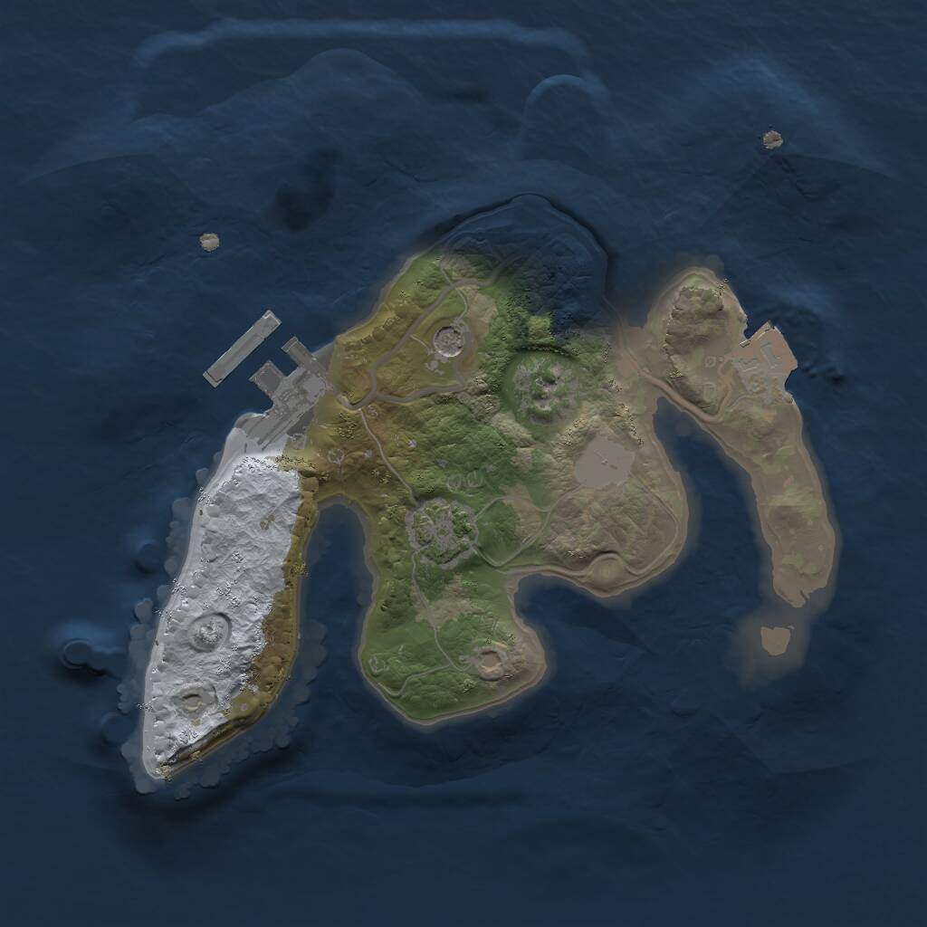 Rust Map: Procedural Map, Size: 2000, Seed: 1279167019, 4 Monuments