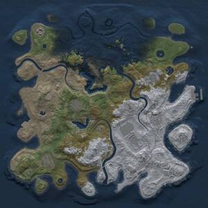 Thumbnail Rust Map: Procedural Map, Size: 4000, Seed: 158460396, 13 Monuments