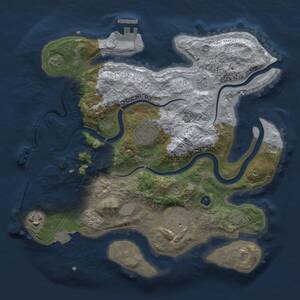 Thumbnail Rust Map: Procedural Map, Size: 3000, Seed: 703519660, 10 Monuments