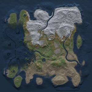 Thumbnail Rust Map: Procedural Map, Size: 3700, Seed: 698659983, 15 Monuments