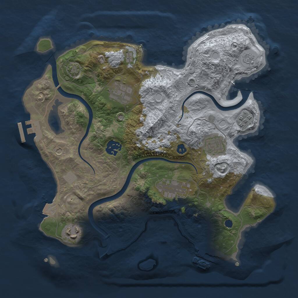 Rust Map: Procedural Map, Size: 3000, Seed: 52167063, 12 Monuments