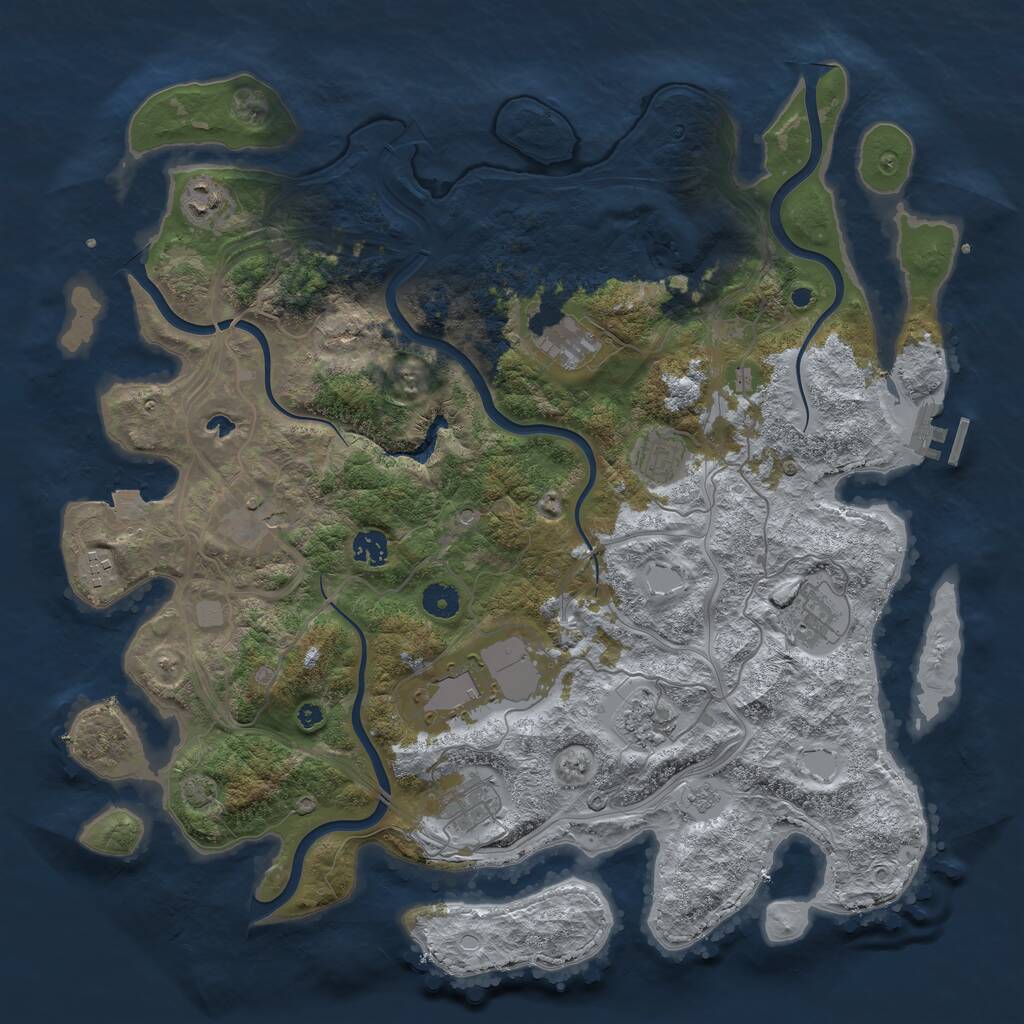 Rust Map: Procedural Map, Size: 4250, Seed: 204019586, 15 Monuments