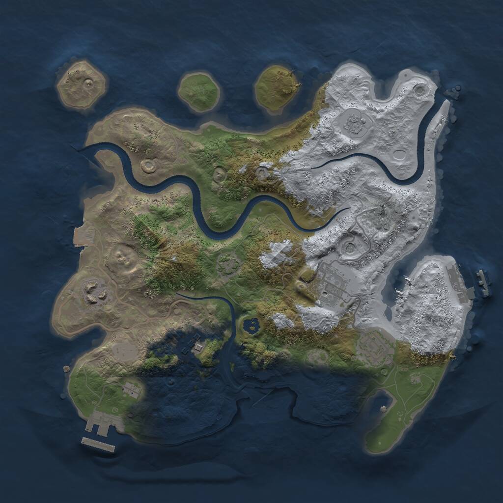 Rust Map: Procedural Map, Size: 3000, Seed: 59544488, 10 Monuments