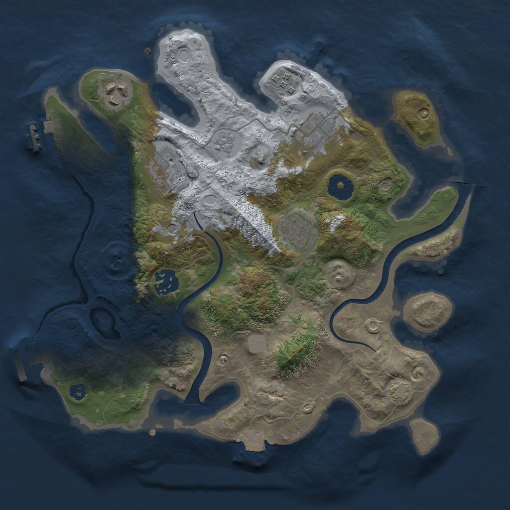 Rust Map: Procedural Map, Size: 3000, Seed: 7339991, 12 Monuments