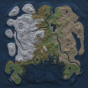 Thumbnail Rust Map: Procedural Map, Size: 4500, Seed: 1327826775, 17 Monuments