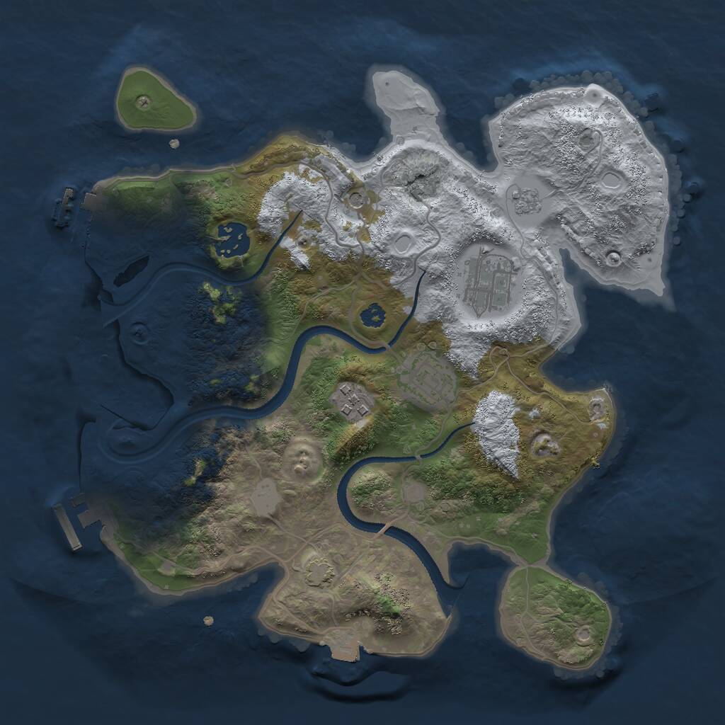 Rust Map: Procedural Map, Size: 3000, Seed: 59032971, 10 Monuments