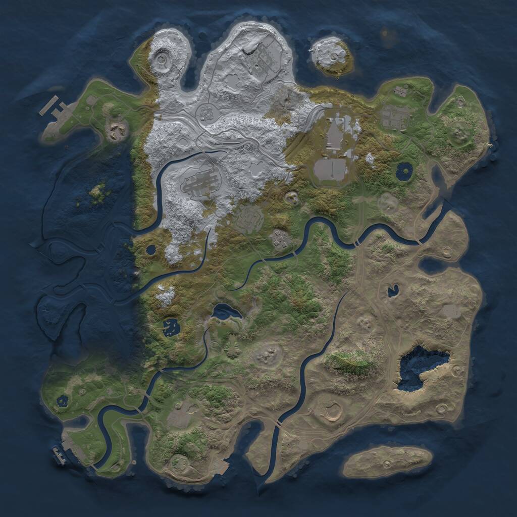 Rust Map: Procedural Map, Size: 4250, Seed: 1875581815, 16 Monuments