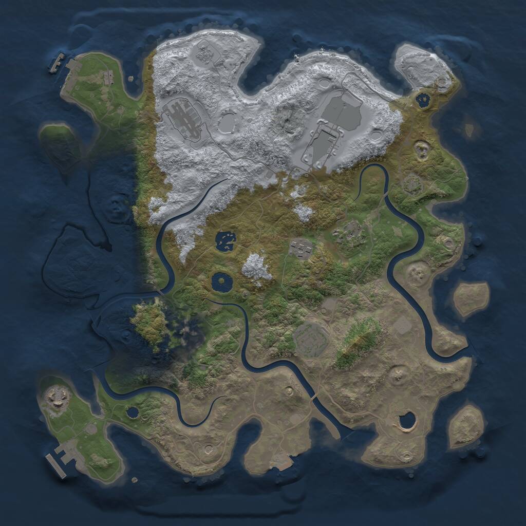Rust Map: Procedural Map, Size: 3750, Seed: 788850334, 15 Monuments