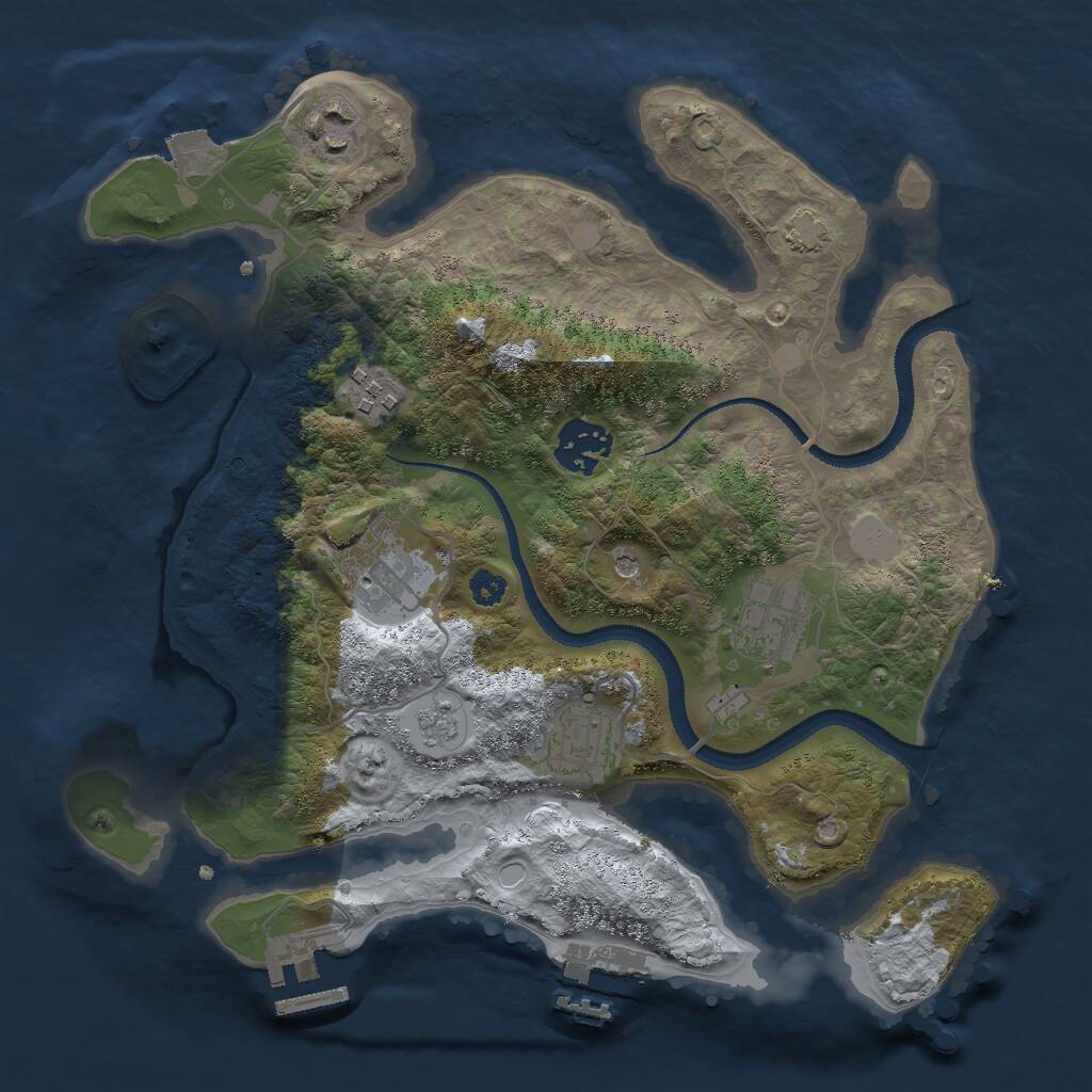Rust Map: Procedural Map, Size: 3000, Seed: 1635293822, 12 Monuments