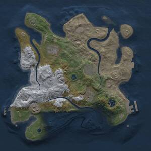Thumbnail Rust Map: Procedural Map, Size: 3000, Seed: 94057778, 12 Monuments