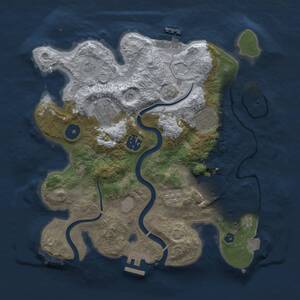 Thumbnail Rust Map: Procedural Map, Size: 3000, Seed: 29199, 11 Monuments