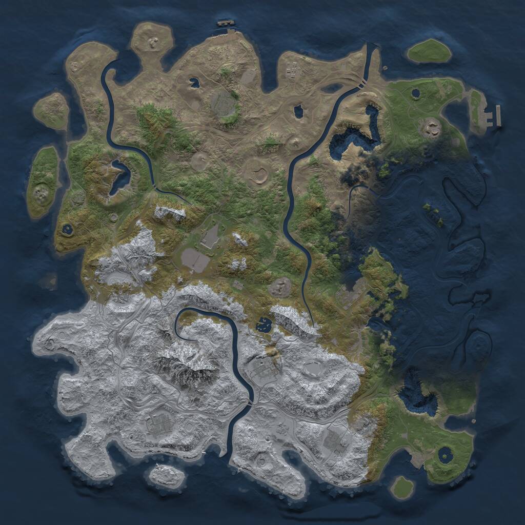 Rust Map: Procedural Map, Size: 5000, Seed: 7070419, 17 Monuments