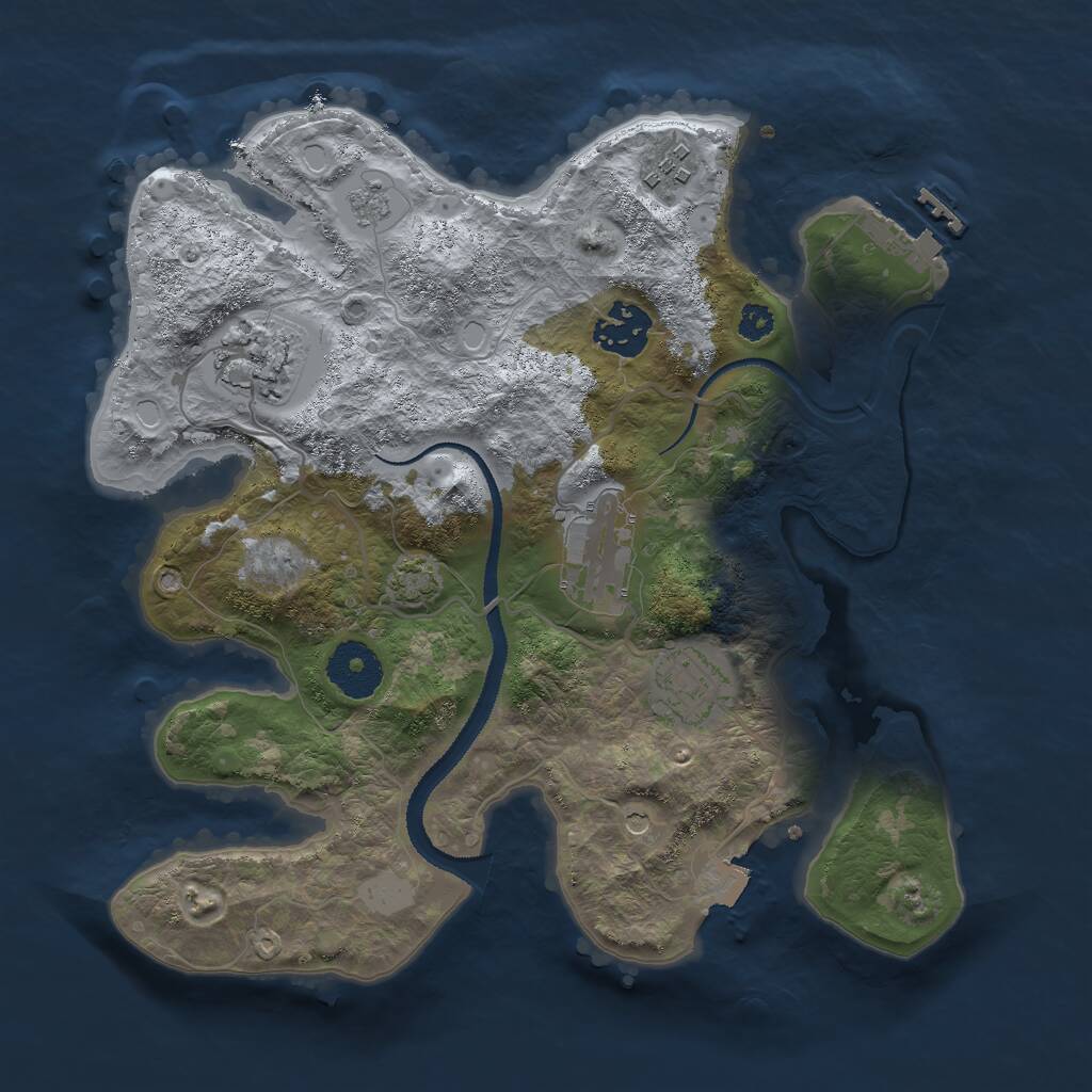 Rust Map: Procedural Map, Size: 3000, Seed: 75685, 10 Monuments
