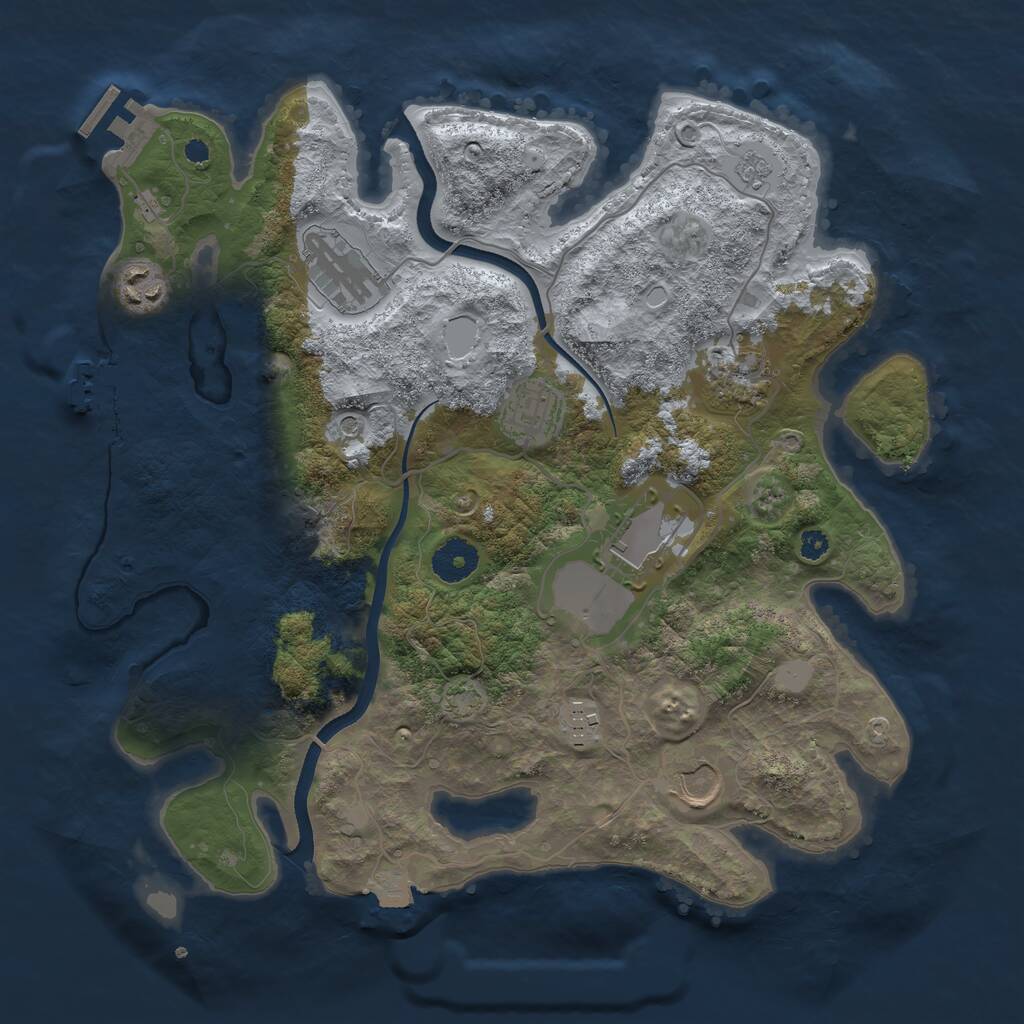 Rust Map: Procedural Map, Size: 3500, Seed: 366361269, 13 Monuments