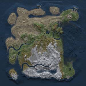 Thumbnail Rust Map: Procedural Map, Size: 3500, Seed: 428027, 13 Monuments