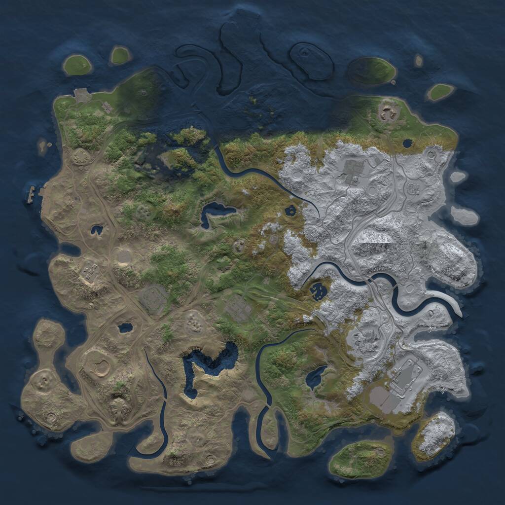 Rust Map: Procedural Map, Size: 4500, Seed: 511012987, 16 Monuments