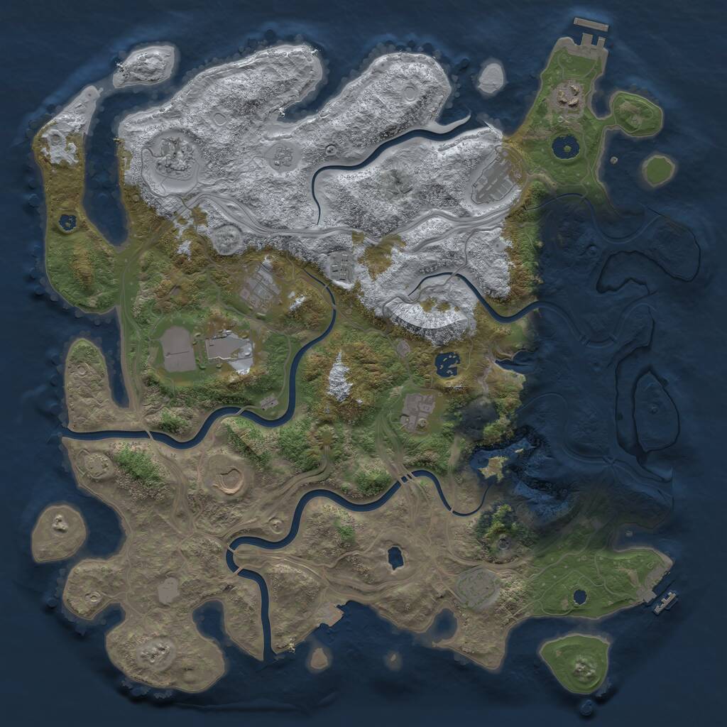 Rust Map: Procedural Map, Size: 4250, Seed: 5654, 16 Monuments