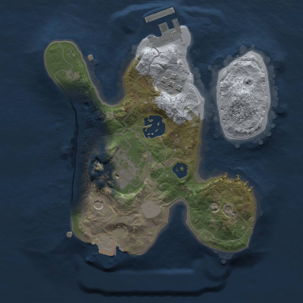 Rust Map: Procedural Map, Size: 2000, Seed: 746295, 6 Monuments
