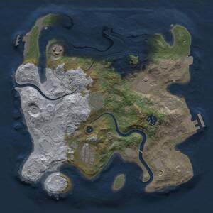 Thumbnail Rust Map: Procedural Map, Size: 3000, Seed: 34144, 12 Monuments