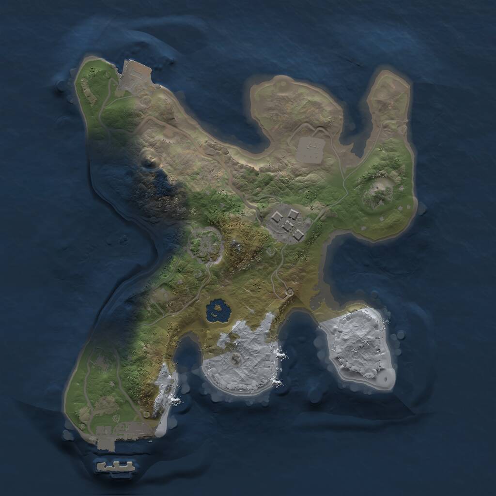 Rust Map: Procedural Map, Size: 2000, Seed: 99668, 4 Monuments