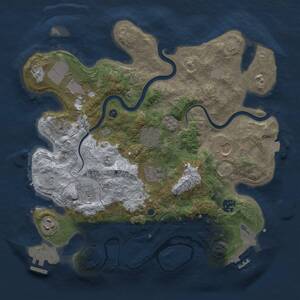 Thumbnail Rust Map: Procedural Map, Size: 3500, Seed: 1761122244, 14 Monuments