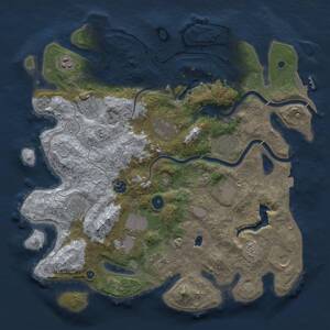 Thumbnail Rust Map: Procedural Map, Size: 4000, Seed: 1025079507, 17 Monuments