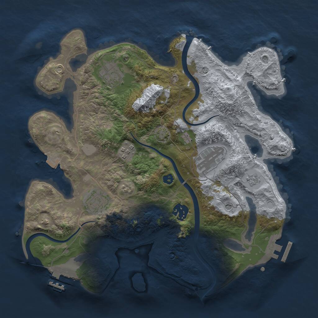 Rust Map: Procedural Map, Size: 3000, Seed: 187637436, 11 Monuments