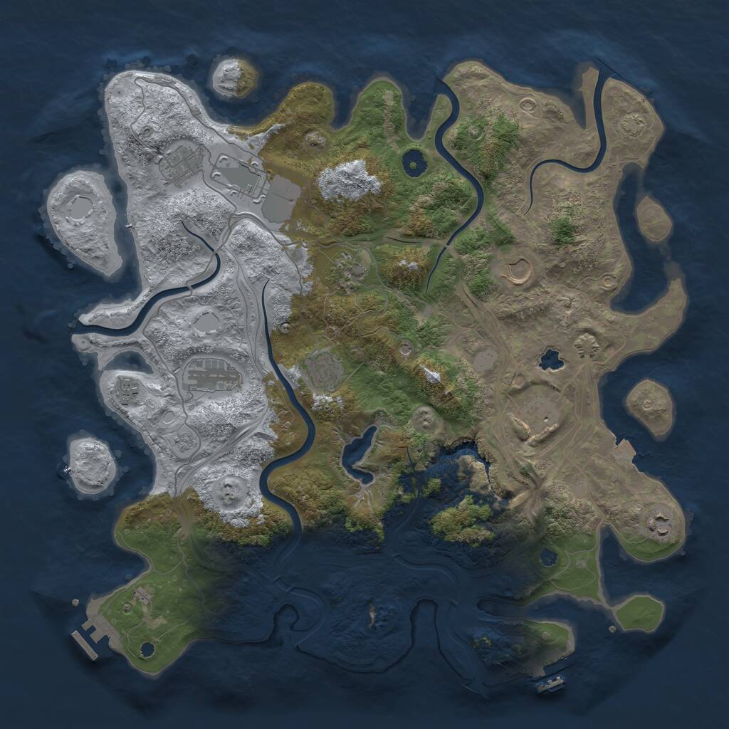 Rust Map: Procedural Map, Size: 4250, Seed: 7709749, 15 Monuments