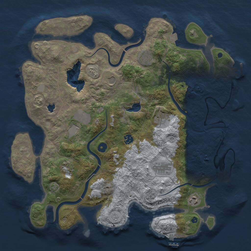 Rust Map: Procedural Map, Size: 4000, Seed: 1493035472, 15 Monuments