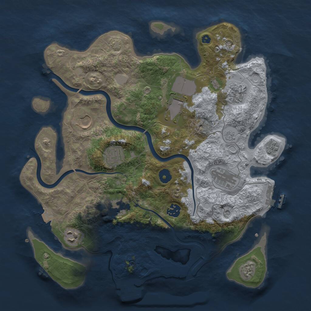 Rust Map: Procedural Map, Size: 3500, Seed: 82603573, 15 Monuments
