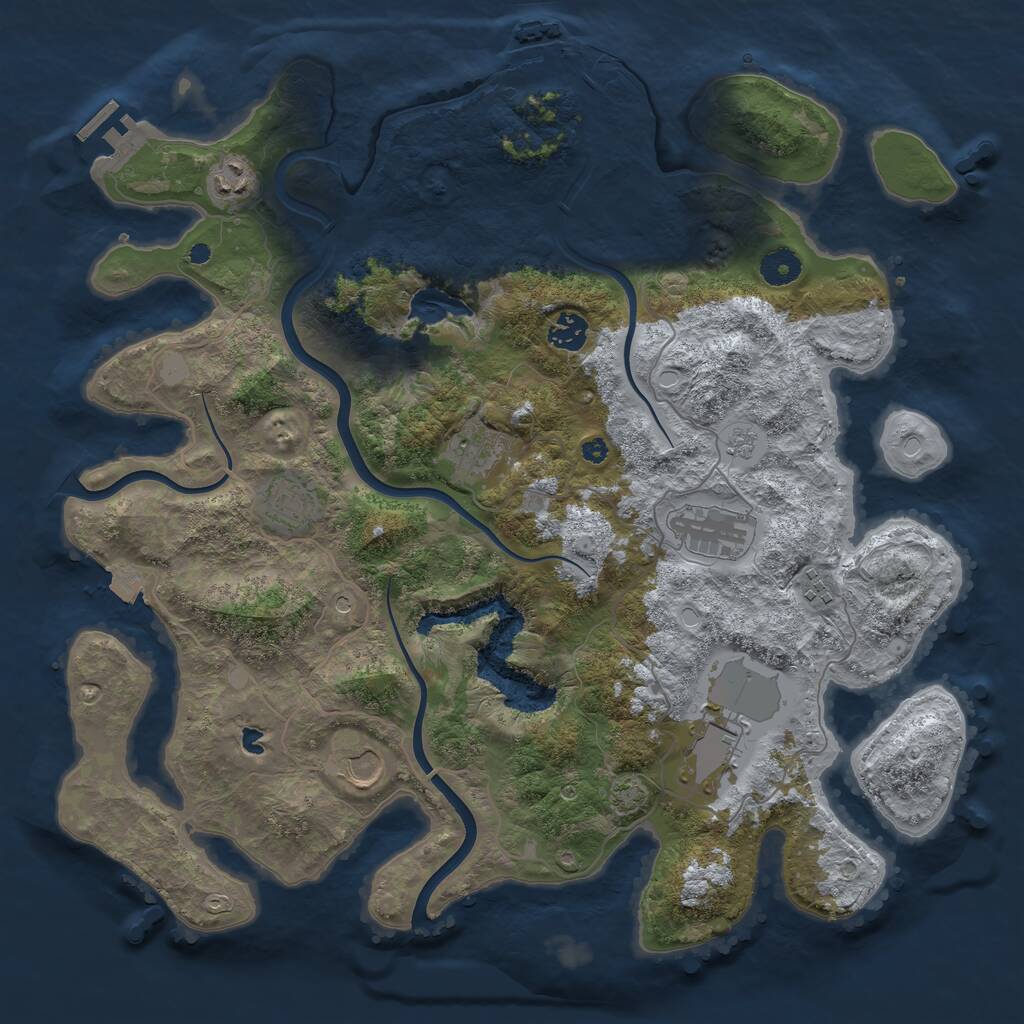 Rust Map: Procedural Map, Size: 4000, Seed: 586408033, 14 Monuments