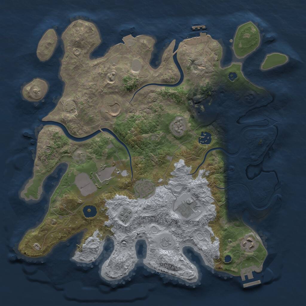 Rust Map: Procedural Map, Size: 3500, Seed: 6234666, 13 Monuments