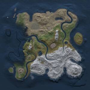 Thumbnail Rust Map: Procedural Map, Size: 3000, Seed: 13818, 9 Monuments