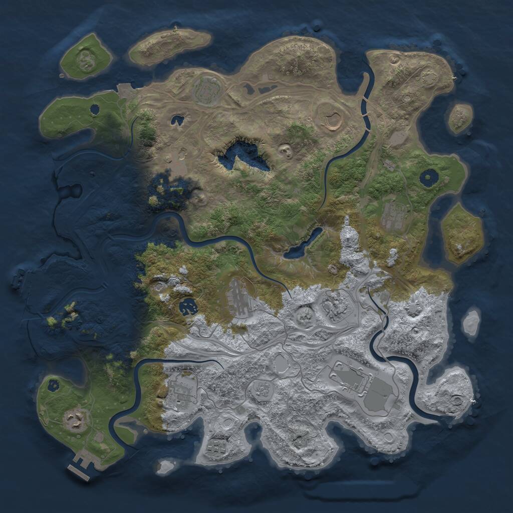 Rust Map: Procedural Map, Size: 4250, Seed: 68259, 17 Monuments