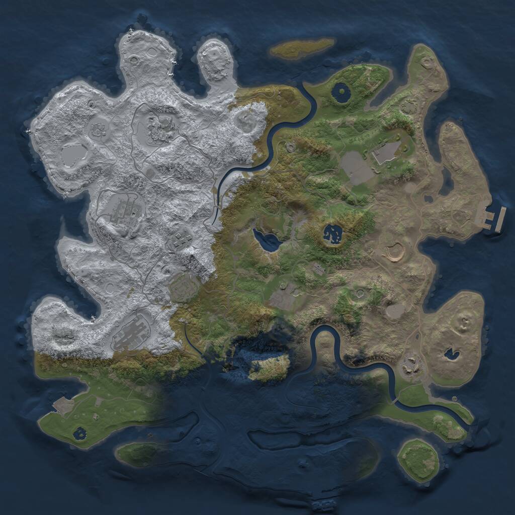 Rust Map: Procedural Map, Size: 4000, Seed: 1519355986, 16 Monuments
