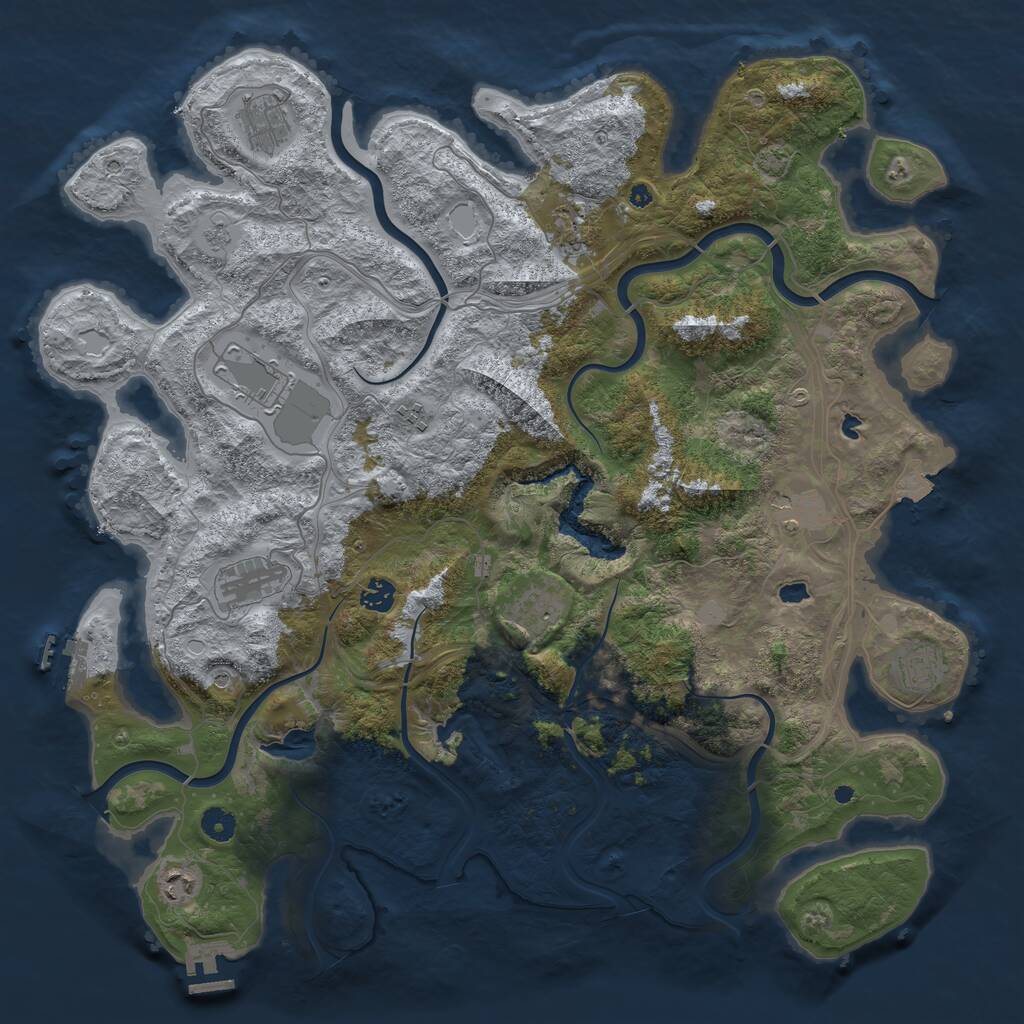 Rust Map: Procedural Map, Size: 4500, Seed: 1851414488, 16 Monuments